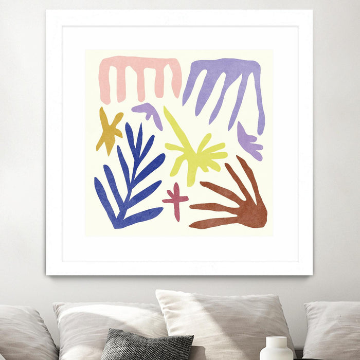 \"Coral Construction Ii\" Matted and Framed White 36x36 Wall Art