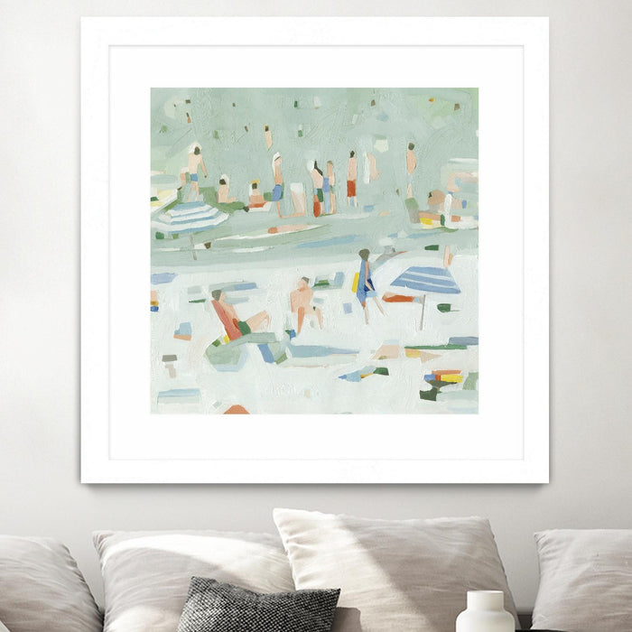\"Summer Confetti Ii\" Matted and Framed White 36x36 Wall Art