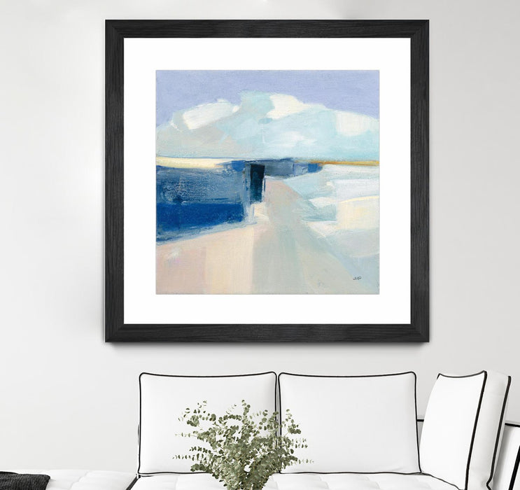 \"Sand And Sky\" Matted and Framed Black 36x36 Wall Art