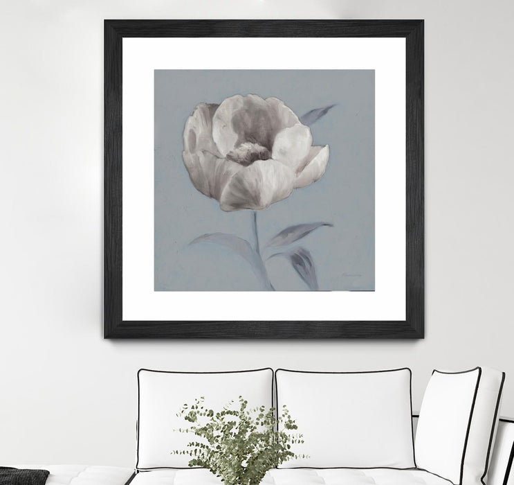 \"Floral Symposium I\" Matted and Framed Black 30x30 Wall Art