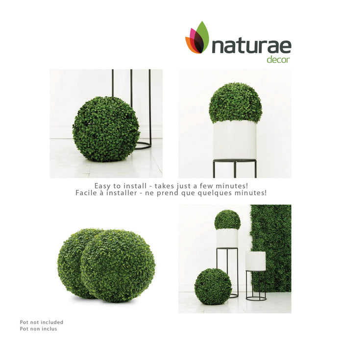 Artificial Boxwood 13\" Foliage Ball 2  Pieces
