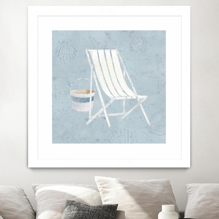 \"Serene Seaside Iii\" Matted and Framed White 36x36 Wall Art