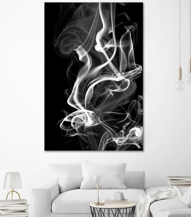 \"Black Smoke Abstract\" Giant Art 84x54 Wall Art