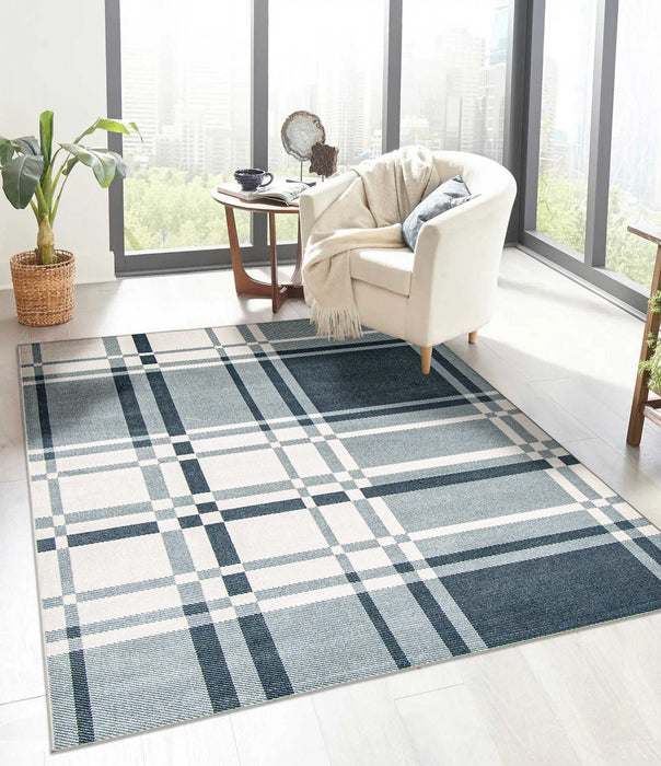 Roma Blue Machine Washable Area Rug - 3'0\" x 5'0\"