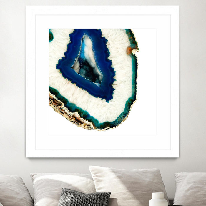 \"Mediterranean Agate A\" Matted and Framed White 36x36 Wall Art