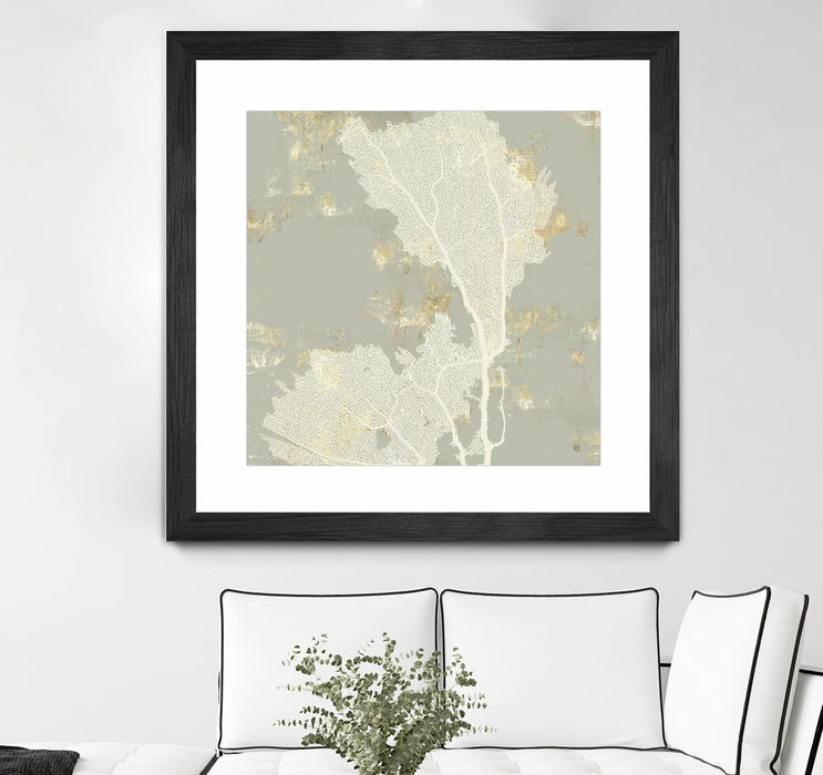 \"Sea Coral Ii\" Matted and Framed Black 30x30 Wall Art