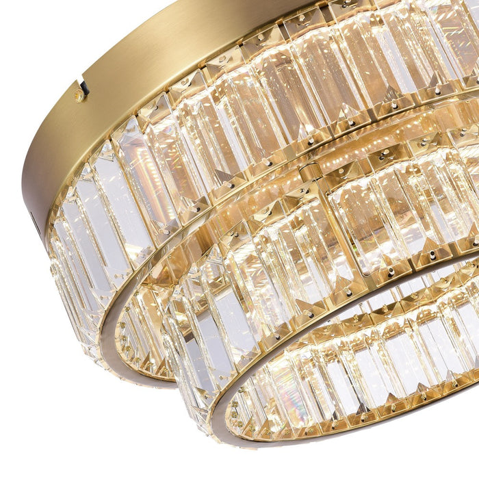 Stella Two-Tier LED Brushed Brass Flush Mount