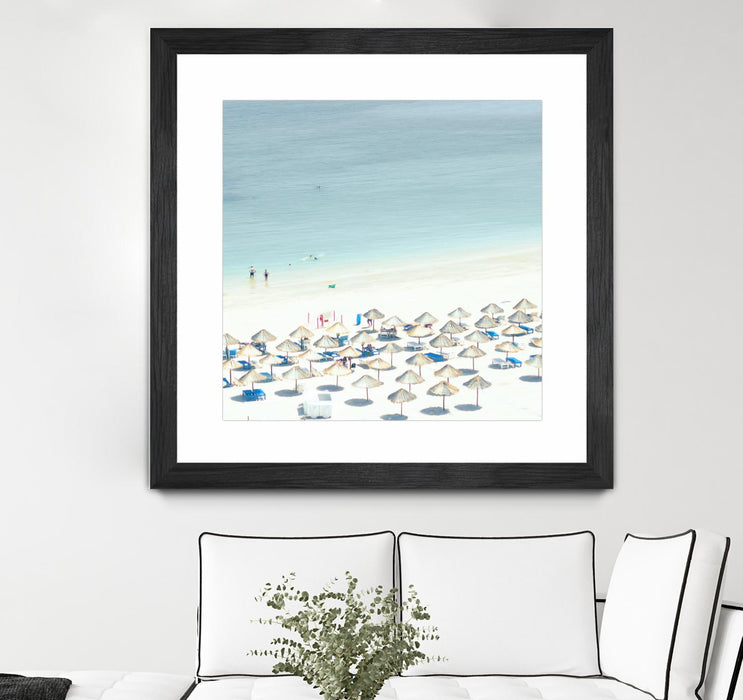 \"Sesimbra I\" Matted and Framed Black 30x30 Wall Art