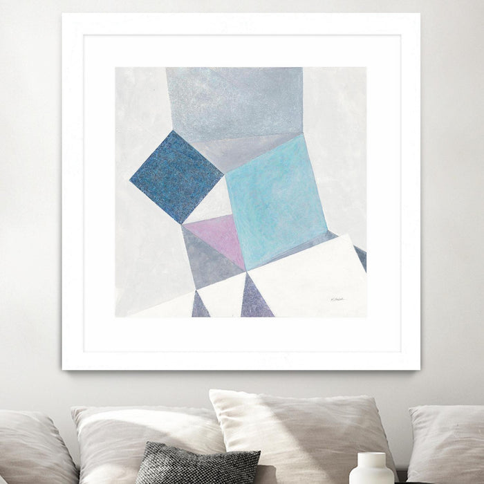 \"Bay Bridge V1\" Matted and Framed White 30x30 Wall Art