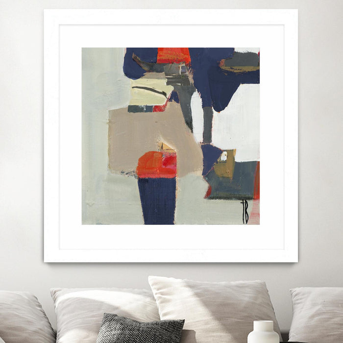 \"Orange Crush V9\" Matted and Framed White 36x36 Wall Art