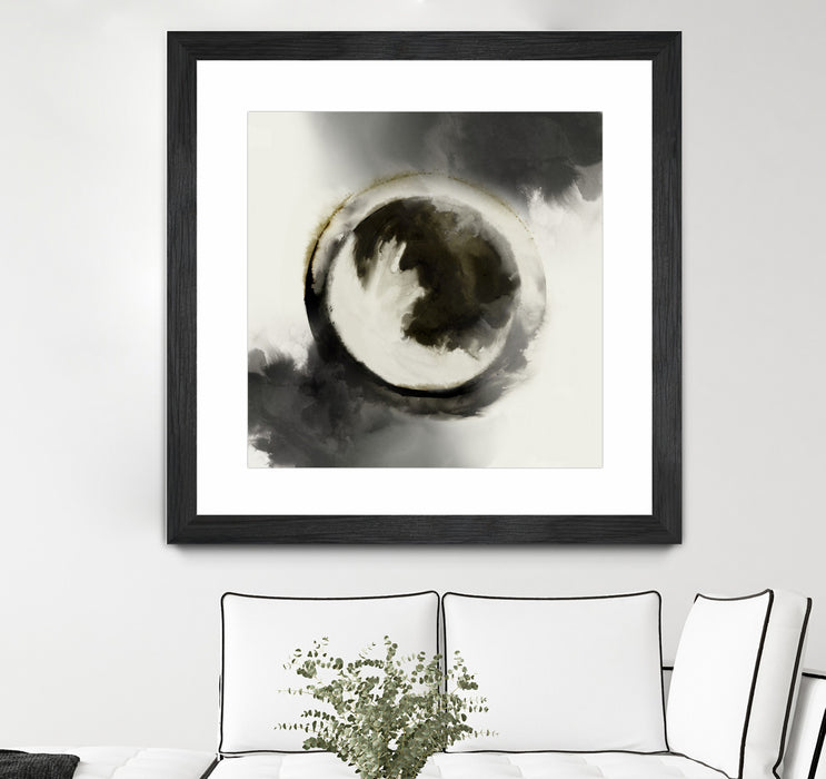 \"Smokey Circumference\" Matted and Framed Black 30x30 Wall Art