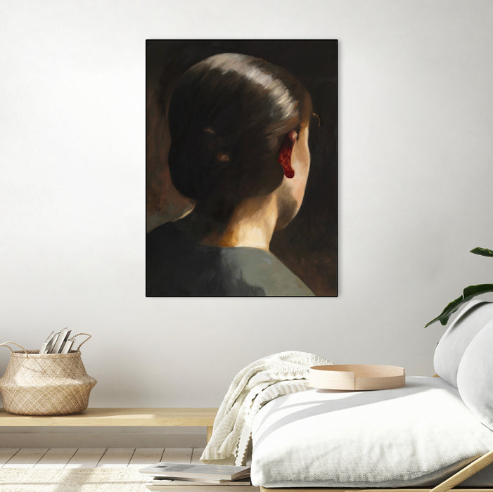 \"Ines\" Canvas Framed Black 24x32 Wall Art