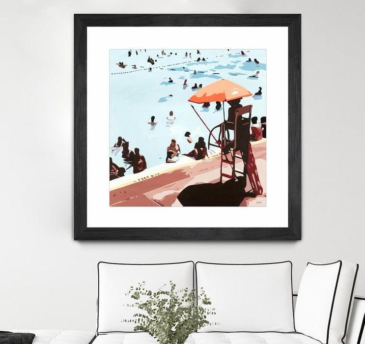 \"It's All Going Just Swimmingly\" Matted and Framed Black 36x36 Wall Art