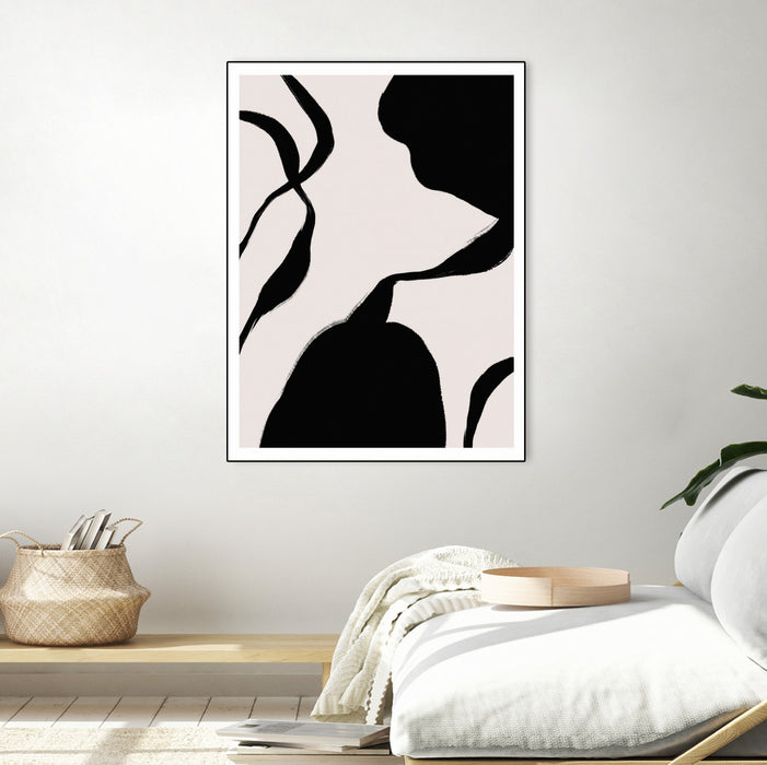 \"Mouvement\" Canvas Framed Black 30x40 Wall Art