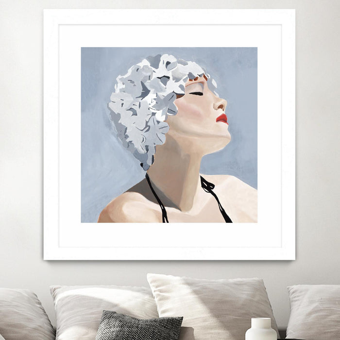 \"Getting My Tan On\" Matted and Framed White 36x36 Wall Art