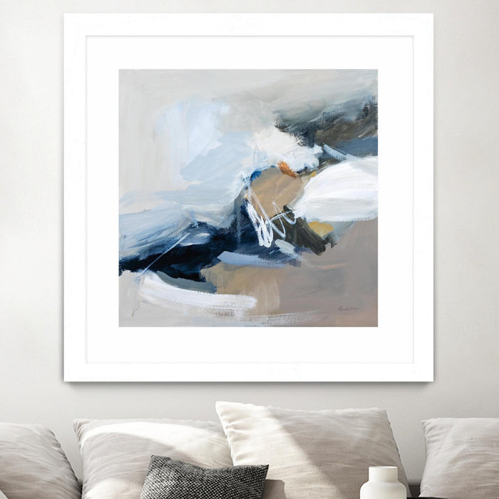 \"Surfacing\" Matted and Framed White 36x36 Wall Art