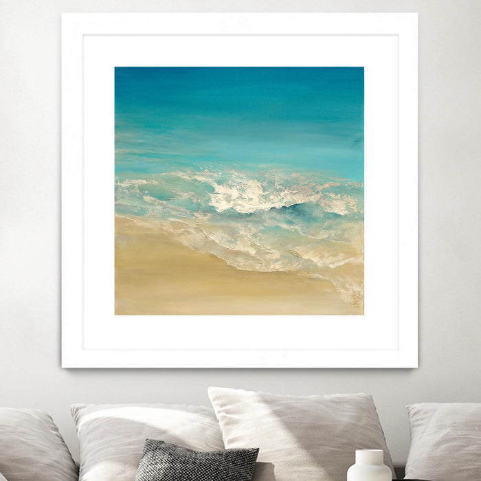 \"Coastal Viewpoint Ii\" Matted and Framed White 36x36 Wall Art