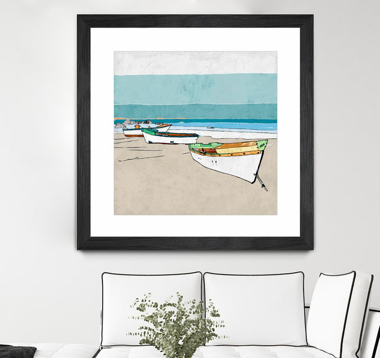 \"Lined Up\" Matted and Framed Black 36x36 Wall Art