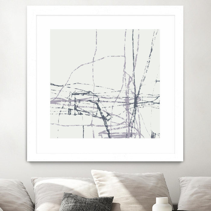 \"Chalk Doodles H\" Matted and Framed White 30x30 Wall Art