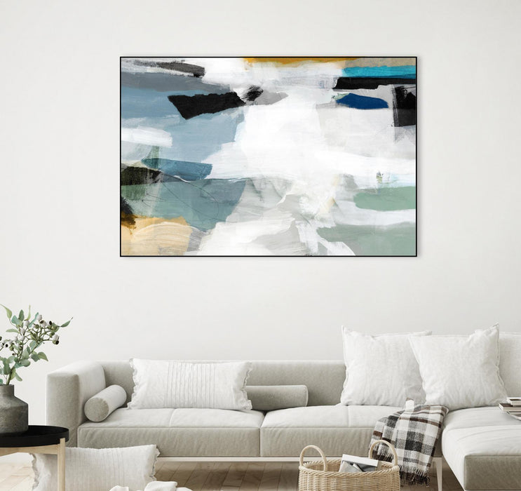 \"Brush Formation Ii\" Canvas Framed Black 36x24 Wall Art