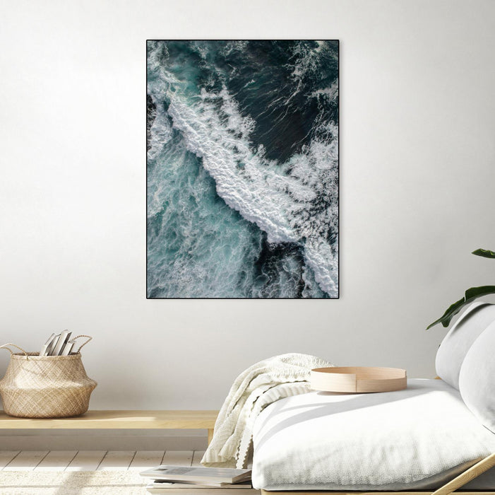 \"From Above 9\" Canvas Framed Black 24x32 Wall Art