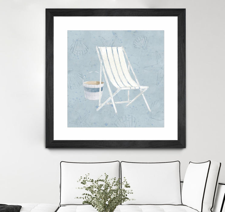 \"Serene Seaside Iii\" Matted and Framed Black 36x36 Wall Art