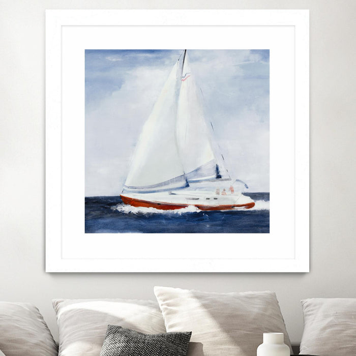 \"Chasing The Sun\" Matted and Framed White 36x36 Wall Art