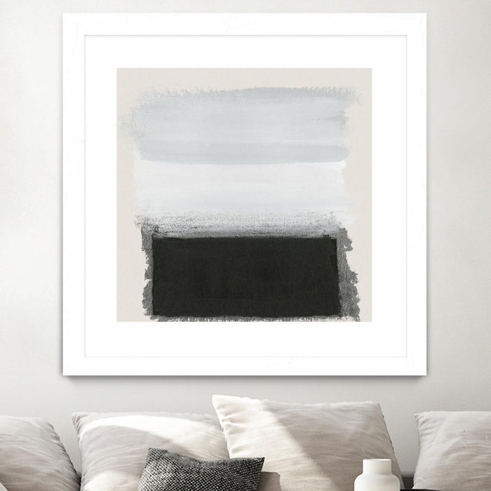 \"Star Night Interlude\" Matted and Framed White 30x30 Wall Art