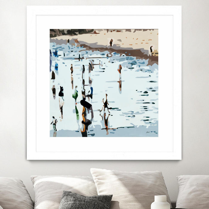 \"Self Reflection\" Matted and Framed White 30x30 Wall Art