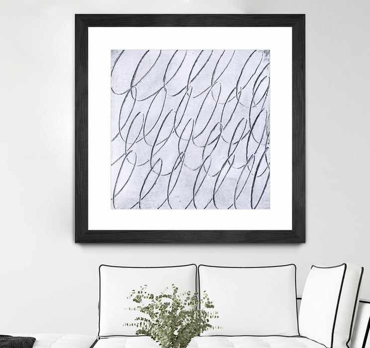 \"Contemplating Style\" Matted and Framed Black 36x36 Wall Art