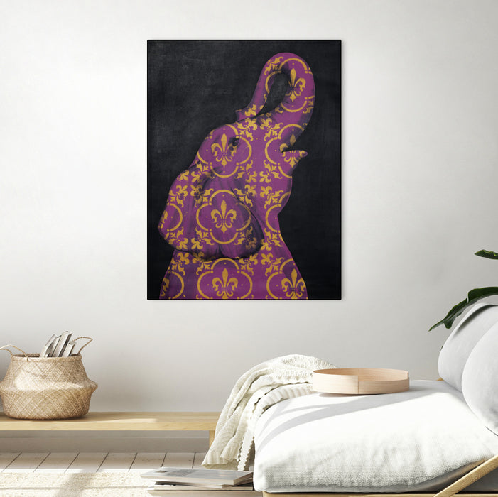 \"Zoo Celebration I\" Canvas Framed Black 30x40 Wall Art