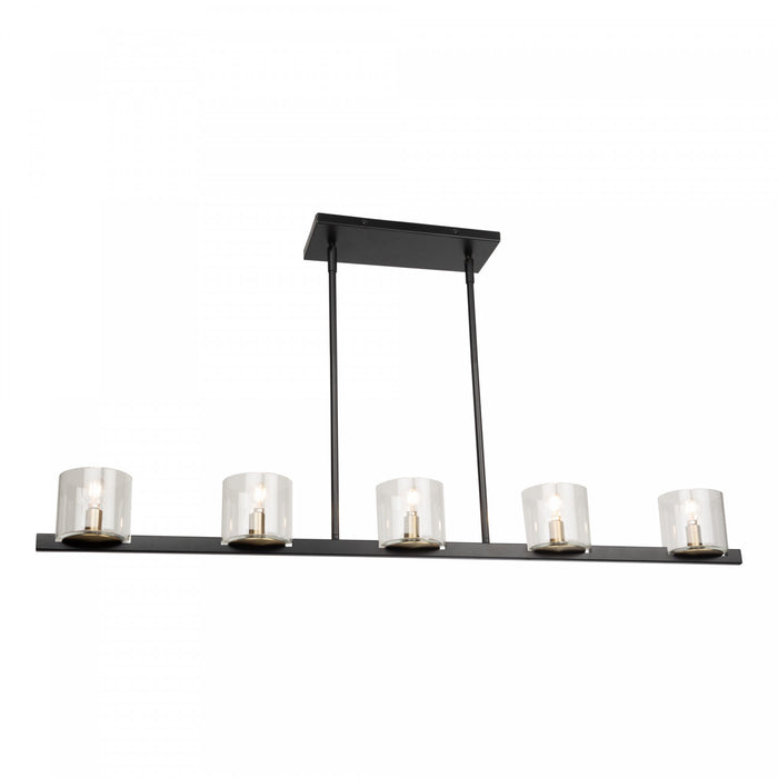 Salinas Black & Brass 5-Light Island Light