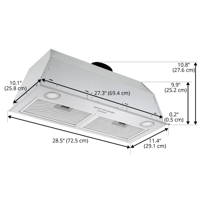 Ancona 28.5\" Ducted Insert Range Hood - AN-1370
