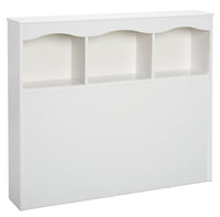 Diamond Dreams Bookcase Headboard for Kids, White - Twin Size 