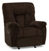 4703 Chenille Rocker Power Recliner with USB Port - Earth Chocolate