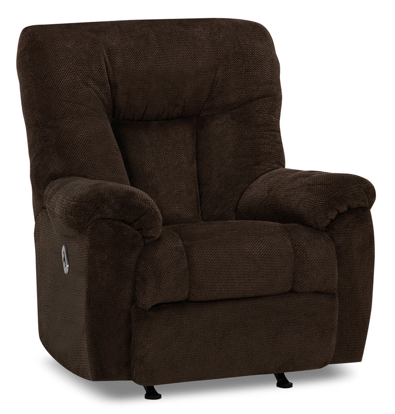 Designed2B 4703 Chenille Power Rocker Recliner with USB Port - Chocolate