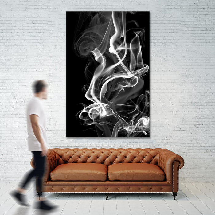 \"Black Smoke Abstract\" Giant Art 72x48 Wall Art