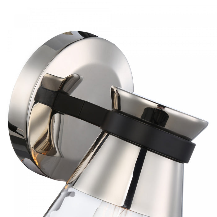Kanata Black & Brushed Nickel 1-Light Sconce