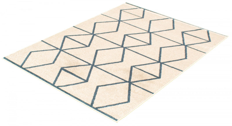Anandi Ivory-Blue Area Rug - 5'3\" x 7'3\"