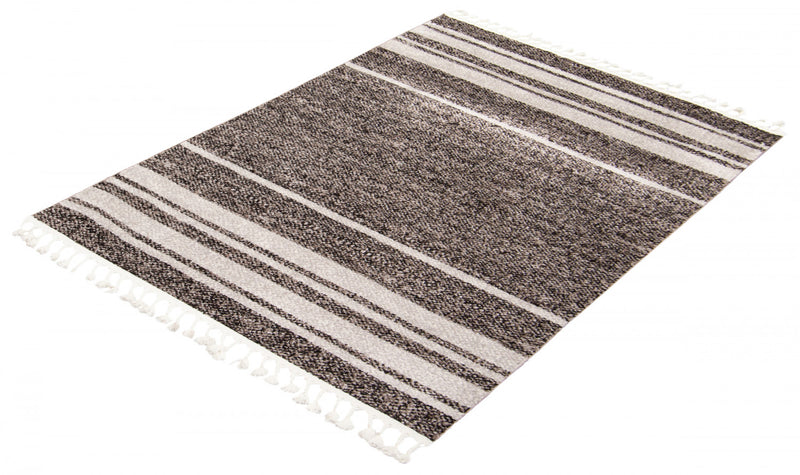 Vera Earth Taupe/Black Area Rug - 5'2\" x 7'5\"