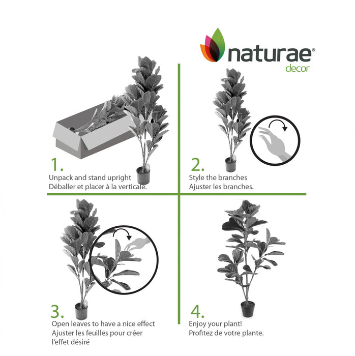 Artificial 35\" Fiddle Leaf Indoor & Outdoor In Black Pot