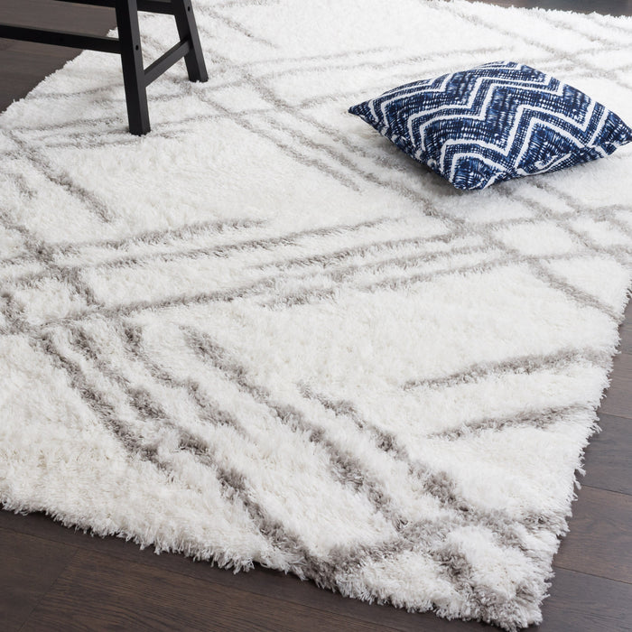 Ker White Lines 3x5 Area Rug