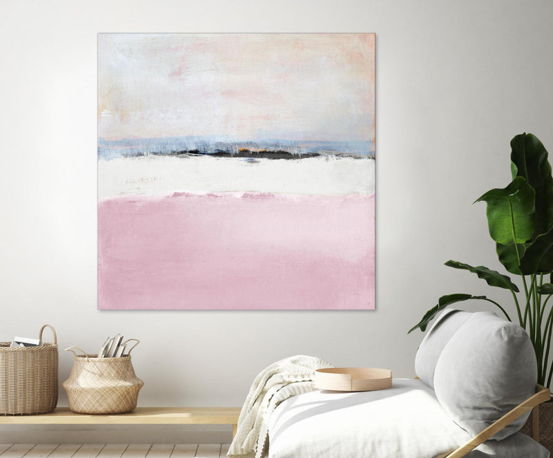 \"Pink Sea Abstract\" Giant Art 54x54 Wall Art