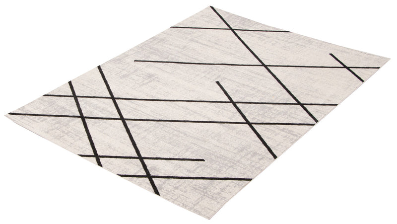 Damali Ivory/Black Machine Washable Area Rug - 6'0\" x 9'0\"