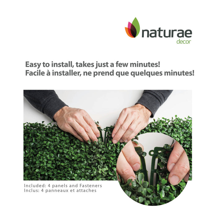 Artificial Boxwood 20\"x 20\" Foliage Panel 4 Pieces