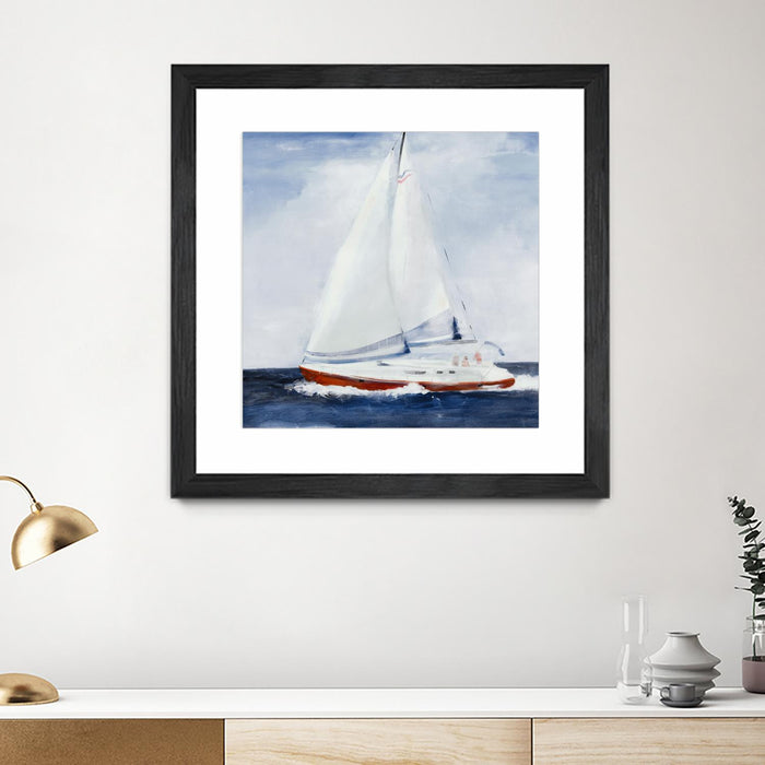 \"Chasing The Sun\" Matted and Framed Black 36x36 Wall Art