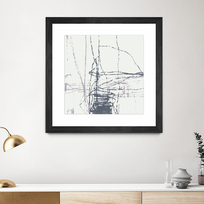 \"Chalk Doodles G\" Matted and Framed Black 30x30 Wall Art