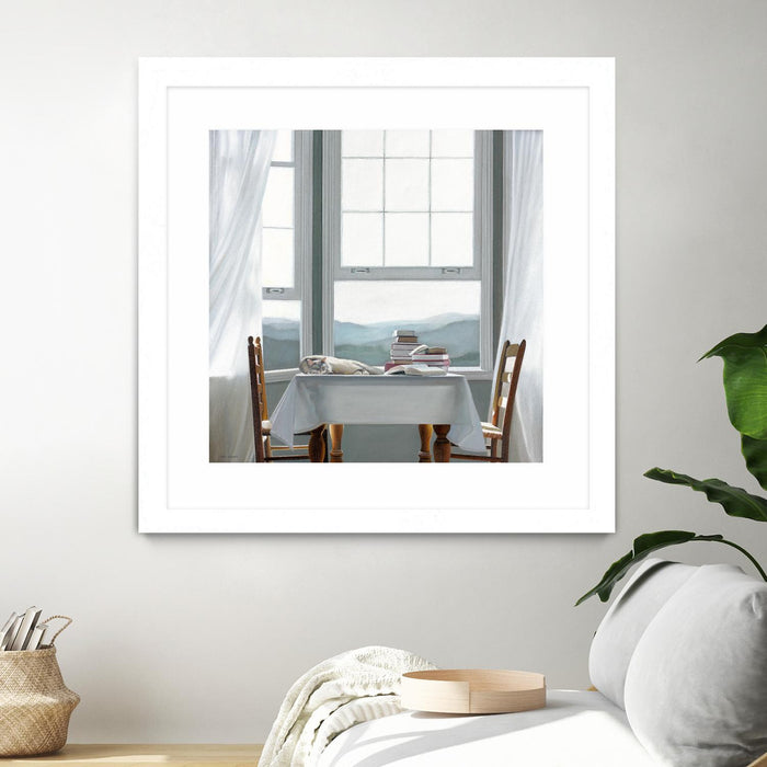 \"Accidental Scholar\" Matted and Framed White 36x36 Wall Art