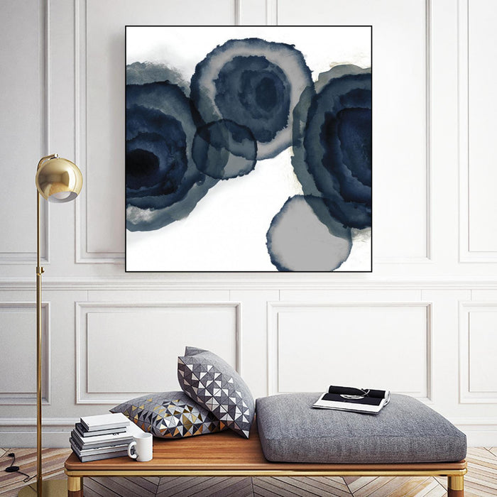 \"Blotted Ink Ii\" Canvas Framed Black 20x20 Wall Art
