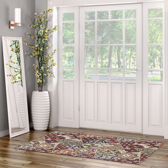 Bellezza Red / Green 2'2\" x 4'0\" Area Rug